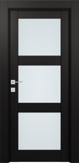 Avon 3 Lite Vetro Black Matte Single Doors