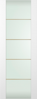 DOOR SLAB SMART PRO H3G 4H GOLD STRIPS VETRO POLAR WHITE 18" X 96" X 1 3/4" TEMPERED FROSTED GLASS