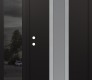Modern Steel Front Door DIAMOND A1 50" X 80" BLACK/WHITE FROSTED GLASS PANEL STAINLESS STEEL RHI WITH SIDELITE MIRRORED GLASS