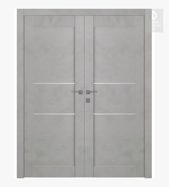 Avon 07 2H Light Urban Modern Interior Double Swing Doors by Belldinni