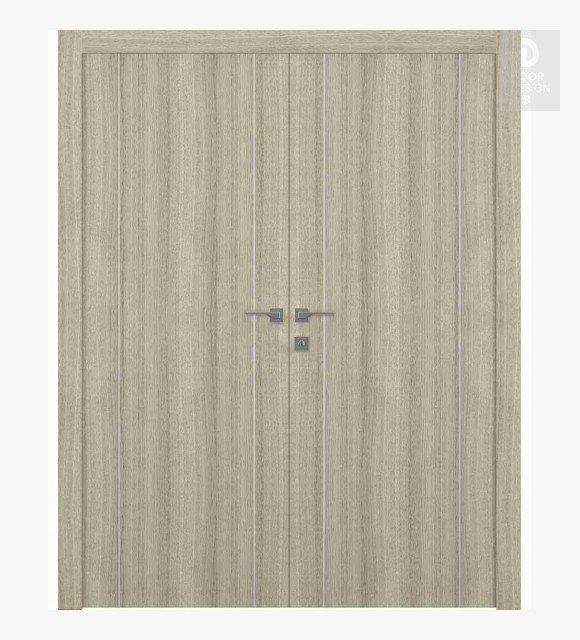 Optima 2U Shambor Modern Interior Double Swing Doors by Belldinni