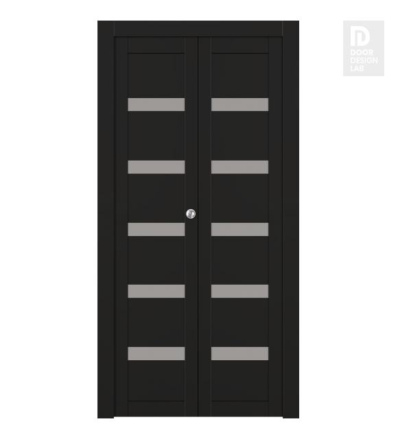 Avon 07-04 Vetro Black Matte Modern Interior Bifold Doors by Belldinni