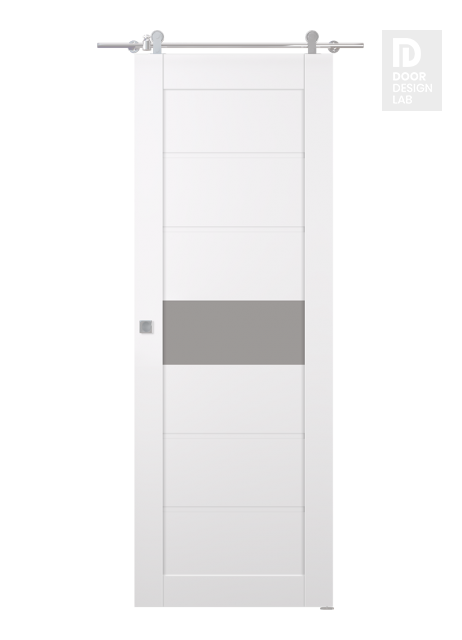 Edna Vetro Snow White Modern Interior Barn Door by Belldinni