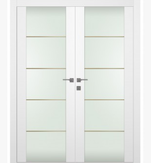 Smart Pro H3g 4H Gold Strips Vetro Polar White Double doors