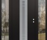 Modern Steel Front Door DIAMOND A4 60" X 80" BLACK/WHITE FROSTED GLASS PANEL STAINLESS STEEL LHI WITH 2 SIDELITES CLEAR GLASS