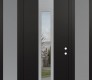 DIAMOND A1 68" X 96" BLACK/BLACK CLEAR GLASS PANEL STAINLESS STEEL RHI WITH 2 SIDELITES AND TRANSOM FROSTED GLASS