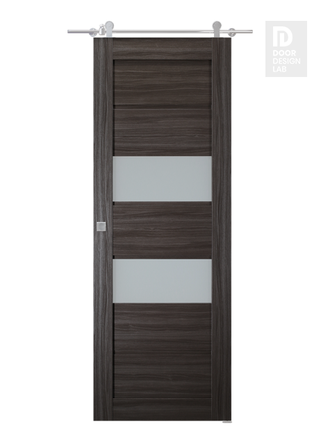 Dessa Vetro Gray Oak Modern Interior Barn Door by Belldinni