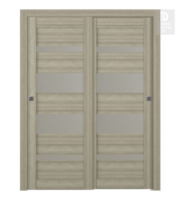 Mirella Vetro Shambor Modern Interior Bypass Doors by Belldinni