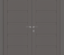 Louver Gray Matte Modern Interior Double Swing Doors by Belldinni
