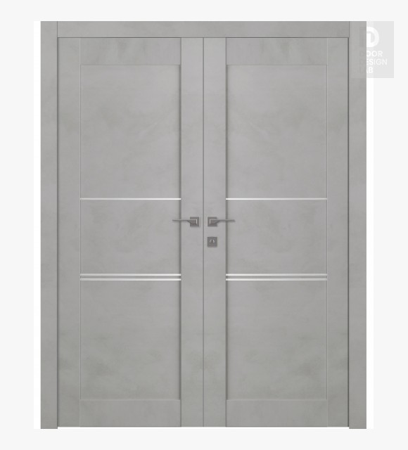 Avon 07 3H Light Urban Modern Interior Double Swing Doors by Belldinni