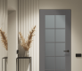 Avon 10 Lite Vetro Gray Matte Modern Interior Frameless Door by Belldinni