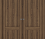 Shaker 2 Panel Pecan Nutwood Modern Interior Double Pocket Doors by Belldinni