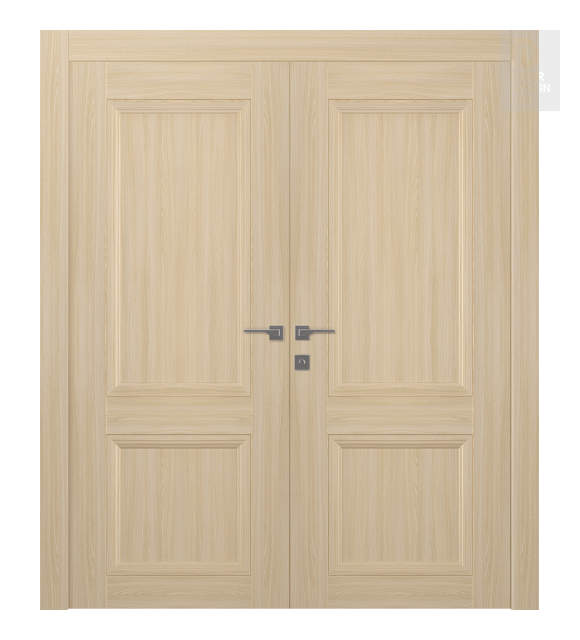 Oxford Duo 07 R Loire Ash Modern Interior Double Swing Doors by Belldinni