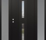 DIAMOND A6 60" X 80" BLACK/BLACK CLEAR GLASS PANEL BLACK LHI WITH 2 SIDELITES FROSTED GLASS