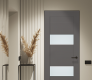 Vita Vetro Gray Matte Modern Interior Frameless Door by Belldinni