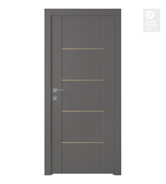 Avon 01 4H Gold Gray Matte Modern Interior Door by Belldinni
