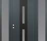 DIAMOND A6 68" X 96" ANTHRACITE/ANTHRACITE FROSTED GLASS PANEL BLACK LHI WITH 2 SIDELITES AND TRANSOM FROSTED GLASS