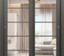 Avon 5 Lite Clear Vetro Gray Matte Modern Interior Bypass Doors by Belldinni