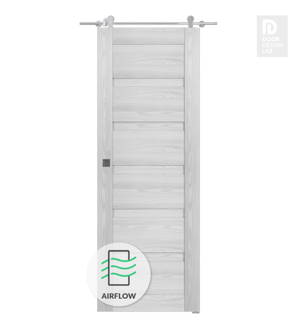 Louver Ribeira Ash Modern Interior Barn Door by Belldinni