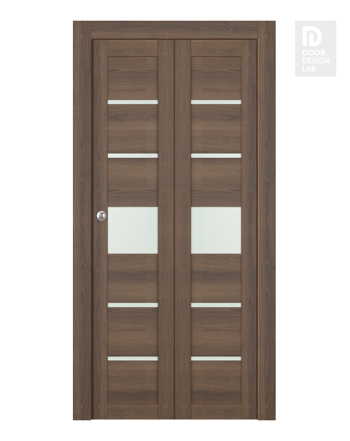 Avon 07-06 Vetro Pecan Nutwood Modern Interior Bifold Doors by Belldinni