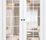 Palladio 10 Lite Clear Vetro Bianco Noble Modern Interior Double Pocket Doors by Belldinni