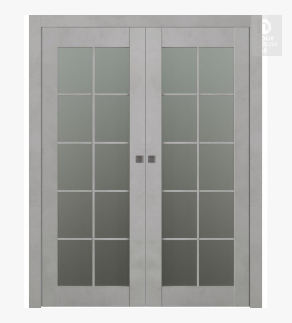 Avon 10 Lite Vetro Light Urban Modern Interior Double Pocket Doors by Belldinni