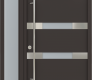 MODERN FRONT STEEL DOOR AURA BROWN/WHITE 49 1/4" X 81 11/16" RHI + SIDELITE LEFT