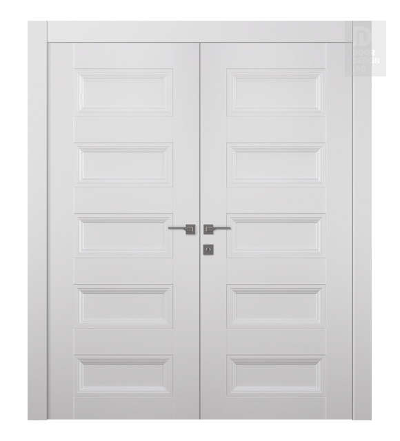 Oxford Duo 07 4R Snow White Modern Interior Double Swing Doors by Belldinni