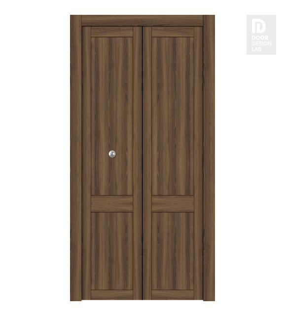 Shaker 2 Panel Pecan Nutwood Modern Interior Bifold Doors by Belldinni