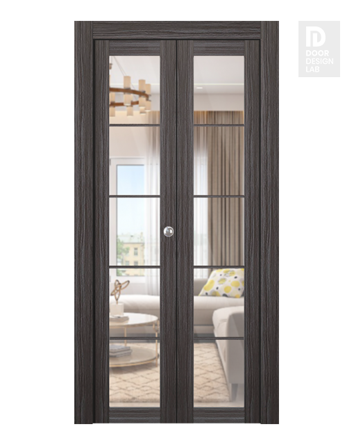 Avon 8 Lite Clear Vetro Veralinga Oak Modern Interior Bifold Doors by Belldinni