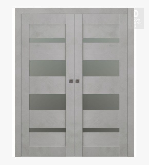 Avon 07-01 Vetro Light Urban Modern Interior Double Pocket Doors by Belldinni