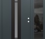 Modern Steel Front Door DIAMOND A4 50" X 80" ANTHRACITE/ANTHRACITE FROSTED GLASS PANEL BLACK LHI WITH SIDELITE MIRRORED GLASS