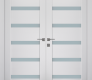 Leora Vetro Bianco Noble Modern Interior Double Swing Doors by Belldinni