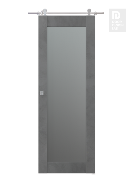 Avon 207 Vetro Dark Urban Modern Interior Barn Door by Belldinni