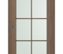 Avon 10 Lite Vetro Pecan Nutwood Modern Interior Barn Door by Belldinni