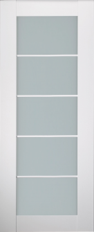 DOOR SLAB SMART PRO 5 LITE VETRO POLAR WHITE 30" X 96" X 1 3/4" TEMPERED FROSTED GLASS