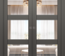 Avon 3 Lite Clear Vetro Gray Matte Modern Interior Double Pocket Doors by Belldinni