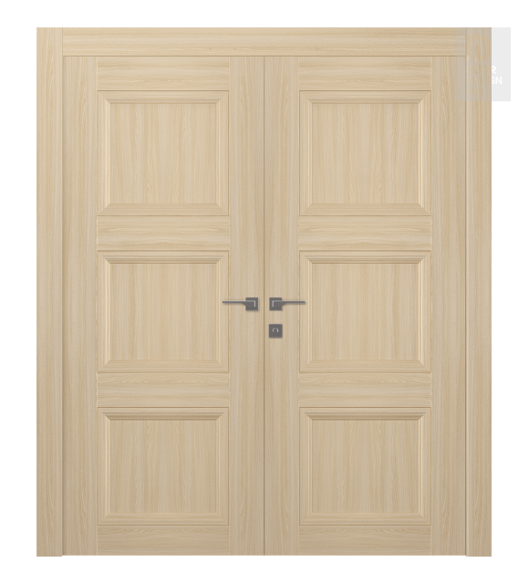 Oxford Duo 07 2Rn Loire Ash Modern Interior Double Swing Doors by Belldinni