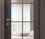 Palladio 8 Lite Clear Vetro Gray Oak Modern Interior Door by Belldinni