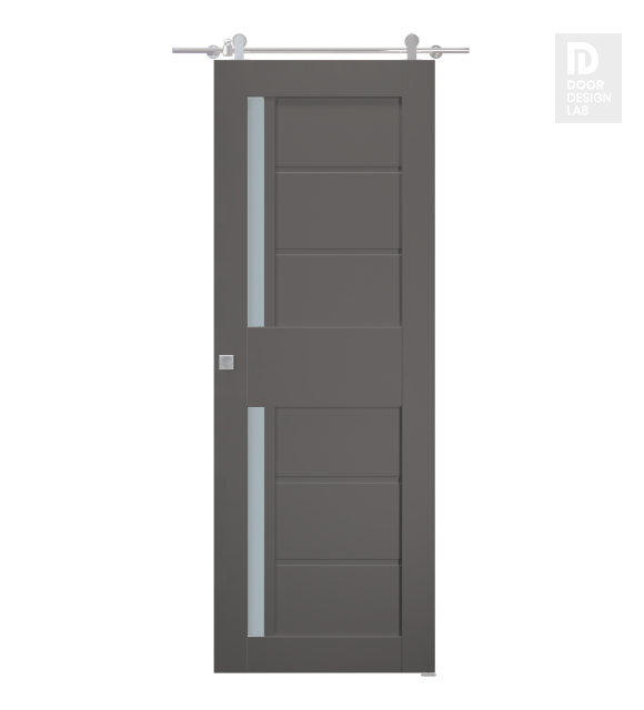 Esta Vetro Gray Matte Modern Interior Barn Door by Belldinni