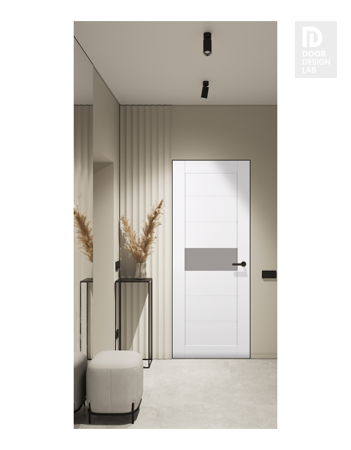 Edna Vetro Snow White Modern Interior Frameless Door by Belldinni