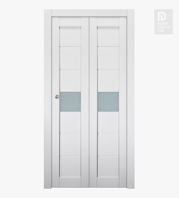 Edna Vetro Bianco Noble Modern Interior Bifold Doors by Belldinni