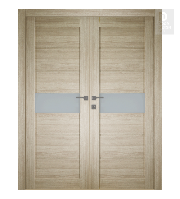 Edna Vetro Shambor Modern Interior Double Swing Doors by Belldinni