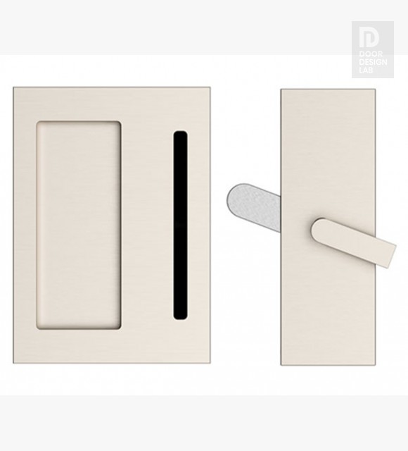 Modern Steel Front Door EMTEK BARN PRIVACY LOCK WITH FLUSH PULL PRIVACY SATIN NICKEL (US15) 222202