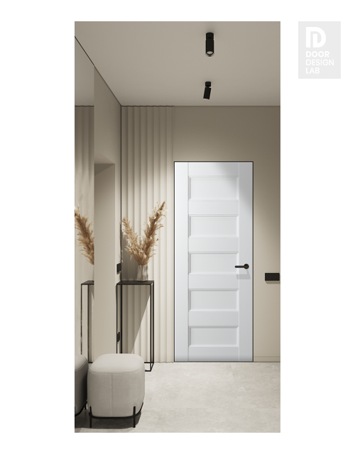 Oxford Uno 07 4R Snow White Modern Interior Frameless Door by Belldinni