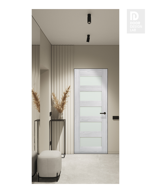 Avon 07-07 Vetro Ribeira Ash Modern Interior Frameless Door by Belldinni