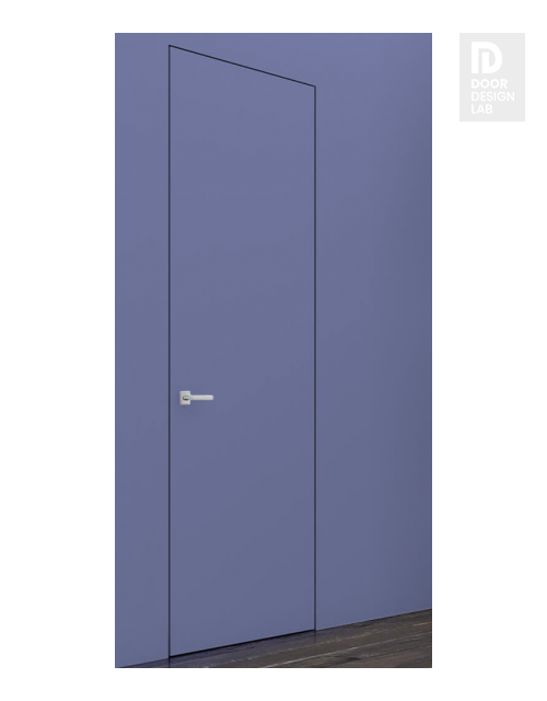 Primed Door Example For Painting In Plain Blue Modern Interior Frameless Door by Belldinni