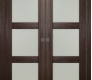 Avon 3 Lite Vetro Veralinga Oak Modern Interior Double Pocket Doors by Belldinni