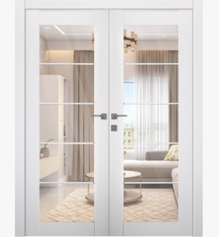 Smart Pro 5 Lite Clear Vetro Polar White Double doors
