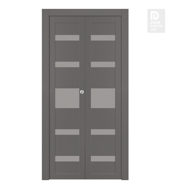 Avon 07-05 Vetro Gray Matte Modern Interior Bifold Doors by Belldinni